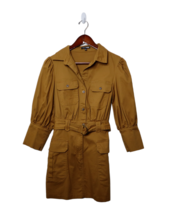 Fashion Nova Mini Dress Size Medium Brown Button Front Belted Pockets - £11.00 GBP