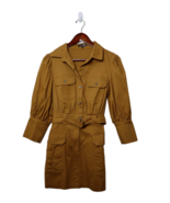 Fashion Nova Mini Dress Size Medium Brown Button Front Belted Pockets - £11.09 GBP