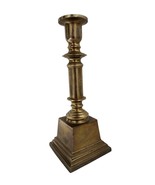 Brass Candle Holder Candlestick Pedestal Square Base Table Church Decor - £13.20 GBP