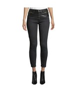 Current Elliott The Fused Faux Leather Skinny Jean Size 28 Black High Waist Moto