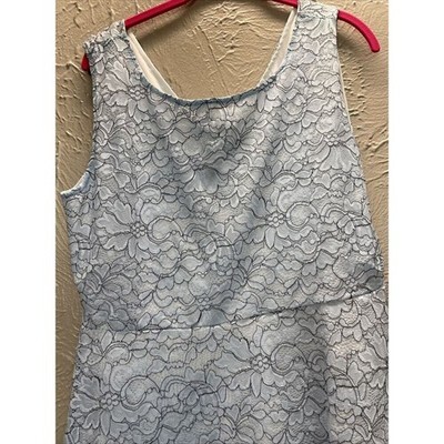 Blue A Line Flare Eyelet Sleeveless V Neck Crochet Overlay Size XXL/14 Item image 2