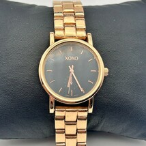 XOXO Rose Gold Black Dial St. Steel 31mm Women’s Watch Working New Battery - $12.28