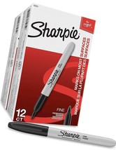 Black, 2 X Boxes Of 12 Sharpie Fine Point Permanent Markers (30051), 24 ... - €27,06 EUR