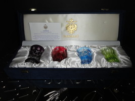 Faberge Crystal Colored Shot Glasses NIB - $650.00