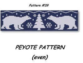 Polar Bears Delica Bead Peyote Patterns No.39 - Cuff Beads Bracelet Pattern - $3.00
