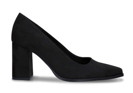 Zapatos de tacón veganos de mujer efecto ante negro en punta forro trans... - $117.79