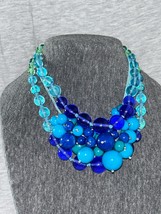 2 Blue Beaded Multi-Strug Necklaces - £35.48 GBP