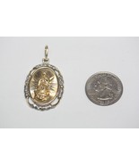 10K Yellow Gold Lady of Guadalupe Virgin Mary Charm Oval Pendant w/ Whit... - $415.61 CAD