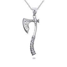 925 Sterling Silver Viking Norse Battle Axe Pendant Necklace - £18.71 GBP+