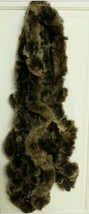 New Genuine Rabbit Fur 40&quot; Scarf》Ladder Knit Design》Gray &amp; Brown #2 - £23.97 GBP