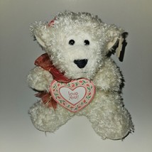 Commonwealth White Teddy Bear Plush Holding Frame Stuffed Animal Gift Love You - £14.09 GBP