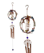 Whimsical Hummingbirds by Enchanted Globe Floral Garden Copper Wind Chime - $47.83 CAD