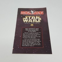 Monopoly Star Wars Limited Collector&#39;s Edition 1996 Rules Replacement Piece Book - £7.77 GBP