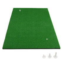 5 ft x 3 ft Golf Hitting Mat Artificial Turf Grass Mat with 3 Rubber Gol... - £118.92 GBP