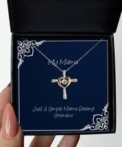 Just A Simple Mama Raising Gremlins Mama Cross Dancing Necklace, New Mama Gifts, - £39.29 GBP