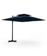 9.5 Feet Cantilever Patio Umbrella with 360?° Rotation and Double Top-Na... - €185,93 EUR