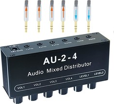 1/8&quot; Aux Input Mixing 2 In 4 Channel Way Out Headset Box Headphone Ampli... - £34.78 GBP