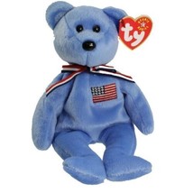 TY Beanie Baby - AMERICA the Bear (Blue Version) (8.5 inch) - With Tag - £2.38 GBP