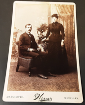 CDV Presumably Man And Wife Posing at Werner Marquette Michigan 4.25 x 6.5 - £7.14 GBP