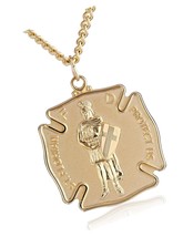 Men&#39;s 14k Gold-Filled Saint Florian Medal Pendant with - £283.59 GBP