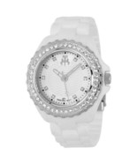 NEW Jivago JV8213 Women&#39;s CHERIE White Textured Dial Silicone Watch w/Di... - £45.33 GBP