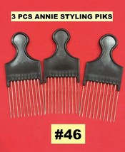 (3pcs) ANNIE STYLING PIK #46 6.5&quot;x 2.8&quot; PLASTIC HANDLE W/ METAL PIK - £2.23 GBP