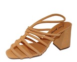FREE PEOPLE Womens Colette Cinched Sandals Heel Orange Leather 38.5 New - $39.55