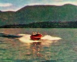 Flathead Lake Montana MT Motor Boat Speed Boat UNP Vtg Chrome Postcard  S20 - £3.91 GBP