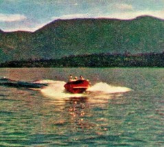 Flathead Lake Montana MT Motor Boat Speed Boat UNP Vtg Chrome Postcard  S20 - £3.83 GBP