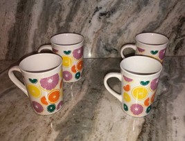 Royal Norfolk 4 1/2" Coffee Cups Mugs Set Of 4-Fruit Pattern(New)SHIP N 24 HRS - £31.05 GBP