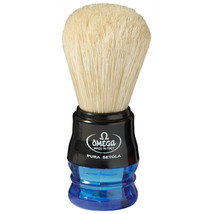 Omega Shaving Brush #10077 Natural Bristle 2 Color Handle Assorted colors - $9.75