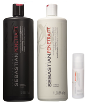 Sebastian Penetraitt Repair Shampoo &amp; Conditioner 33.8oz &amp; Potion 9 1.7oz - £35.15 GBP