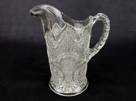 Imperial Glass Water Pitcher, Horseshoe Curve/Twins Pattern #411, Dimple... - $58.75