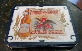 ANHEUSER BUSCH playing cards with collectable tin, 2 sets - £13.56 GBP