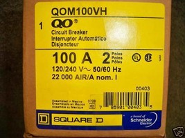 Square D QOM100VH 100A 2P 240V Breaker New Surplus in Box - $100.00