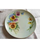 VTG Porcelain handprinted Panzy Flower Plate  7.5&quot; - £19.57 GBP