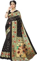Casual Printed ART SILK Black Saree Sari - £3.92 GBP