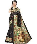Casual Printed ART SILK Black Saree Sari - $6.83 CAD