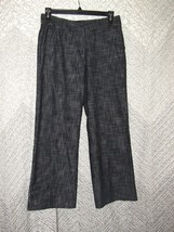 Dressbarn Women&#39;s Tweed Dress Pants Wide Leg Black Size 12 Business Work Wear - £14.79 GBP