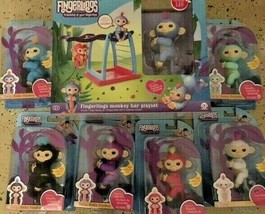 New 7 Fingerlings Monkeys Interactive plus + Monkey Bar WowWee authentic - $279.32