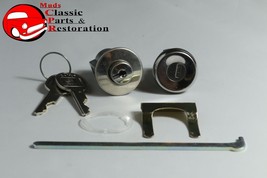 58-60 Fullsize Chevy Glove Box Trunk Lock Cylinder Kit Later Round Head ... - £25.05 GBP