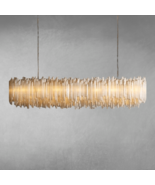 Selenite Crystal Round Toothy Chandelier 72&quot; - £5,425.85 GBP