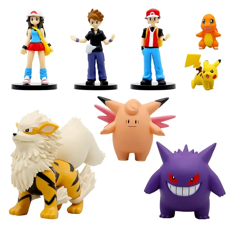 8pcs/set New Pokemon Arcanine Gengar Clefairy Figure Pvc Statue Model Collection - £25.36 GBP