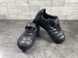 Brava Cleats Infants Kids 6D Shoes Black Leather Slip On Comfort - $19.62