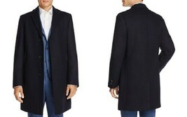 BOSS HUGO BOSS Diagonal Stitch Wool Topcoat Navy size IT52 or USA 42R nw... - $252.45