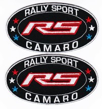 2 BLACK RED CHEVY RALLY SPORT CAMARO SEW/IRON ON PATCH EMBLEM BADGE EMBR... - £11.82 GBP