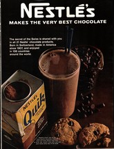 1968 NESTLE&#39;S Quik Chocolate flavor milk drink mix morsels Vintage Print... - £19.21 GBP
