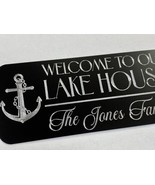 Engraved Personalized Custom Lake House Home Diamond Etched Metal 12x4 S... - £17.29 GBP