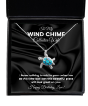 Necklace Birthday Present For Wind Chime Collector Wife - Jewelry Turtle  - £39.92 GBP