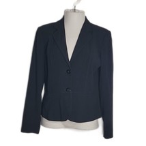 Rafaella Button Up Collared Blazer ~ Sz 10 ~ Black ~ Lined ~ Long Sleeve - £56.41 GBP
